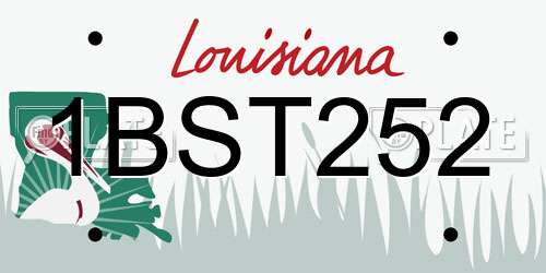 1BST252 Louisiana License Plate