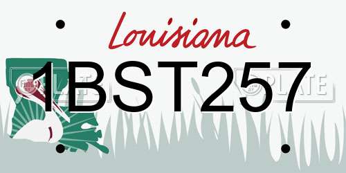 1BST257 Louisiana License Plate