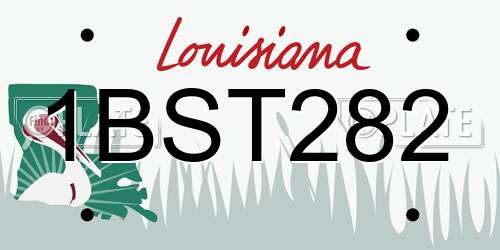 1BST282 Louisiana License Plate