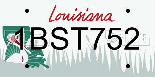 1BST752 Louisiana License Plate