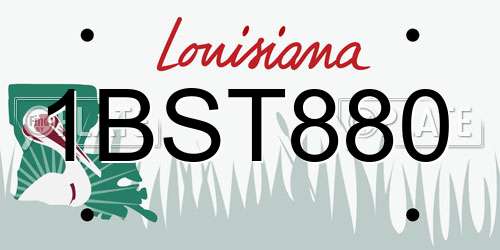 1BST880 Louisiana License Plate