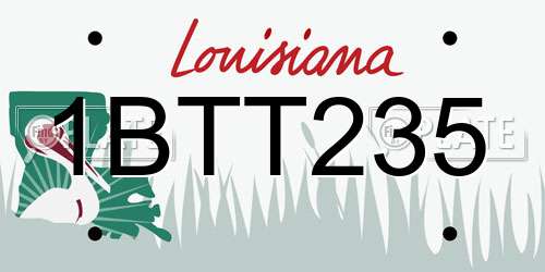 1BTT235 Louisiana License Plate