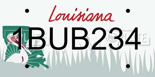 1BUB234 Louisiana License Plate