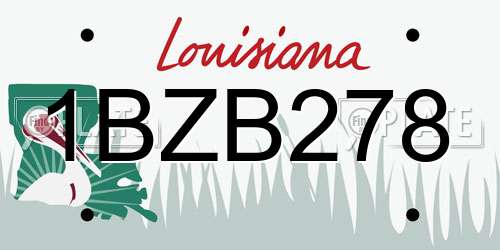 1BZB278 Louisiana License Plate