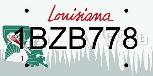 1BZB778 Louisiana License Plate