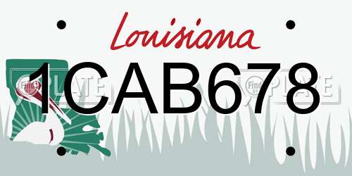 1CAB678 Louisiana License Plate