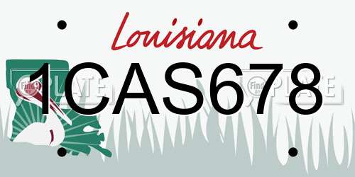 1CAS678 Louisiana License Plate