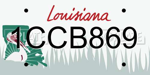 1CCB869 Louisiana License Plate