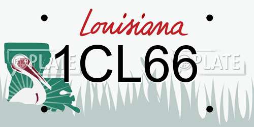 1CL66 Louisiana License Plate