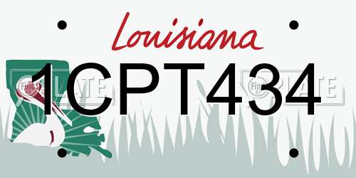 1CPT434 Louisiana License Plate