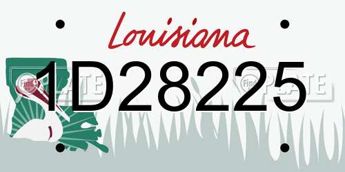 1D28225 Louisiana License Plate