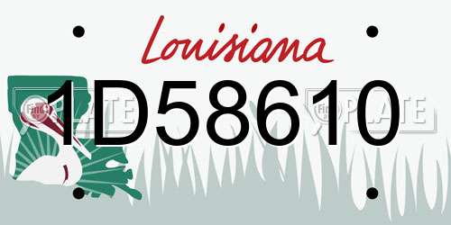 1D58610 Louisiana License Plate