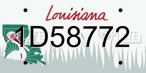 1D58772 Louisiana License Plate