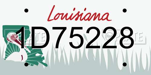 1D75228 Louisiana License Plate