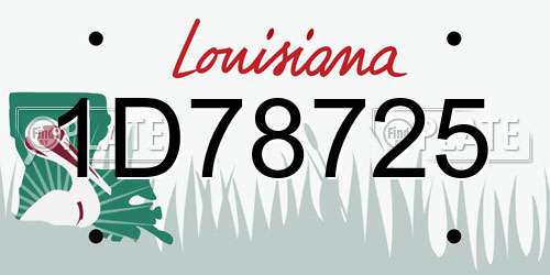1D78725 Louisiana License Plate