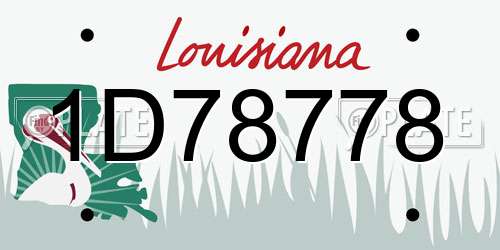 1D78778 Louisiana License Plate