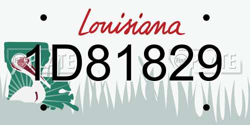 1D81829 Louisiana License Plate