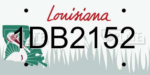 1DB2152 Louisiana License Plate