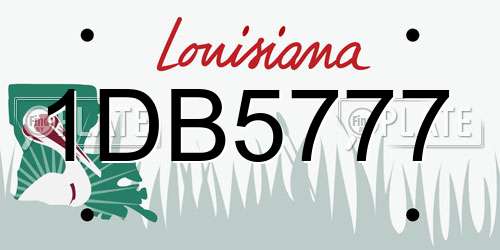 1DB5777 Louisiana License Plate