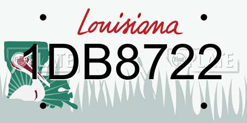 1DB8722 Louisiana License Plate