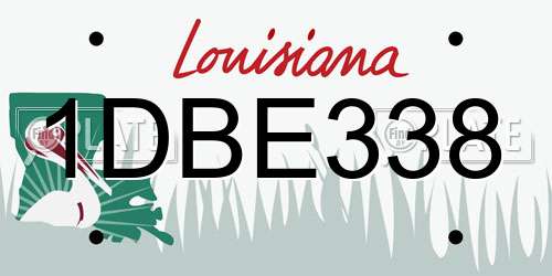 1DBE338 Louisiana License Plate
