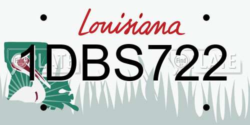 1DBS722 Louisiana License Plate