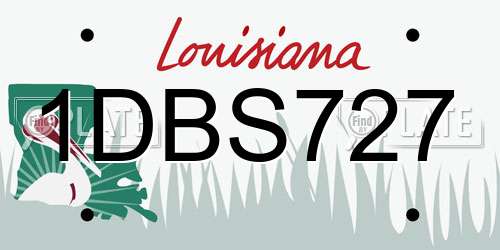 1DBS727 Louisiana License Plate