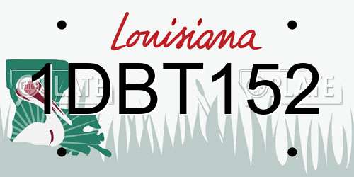 1DBT152 Louisiana License Plate