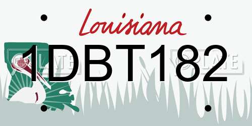 1DBT182 Louisiana License Plate