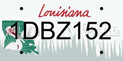1DBZ152 Louisiana License Plate