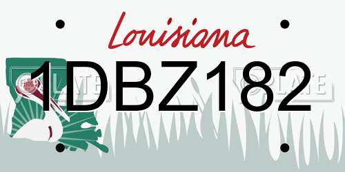 1DBZ182 Louisiana License Plate