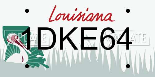 1DKE64 Louisiana License Plate