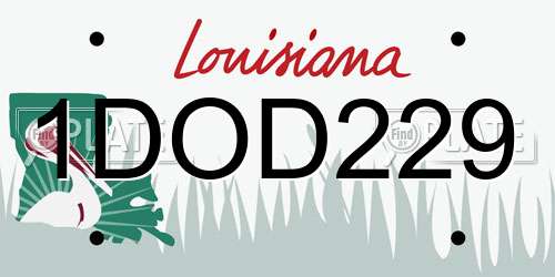 1DOD229 Louisiana License Plate
