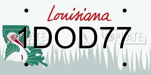 1DOD77 Louisiana License Plate