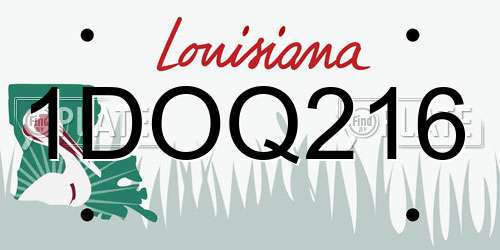 1DOQ216 Louisiana License Plate