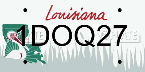 1DOQ27 Louisiana License Plate