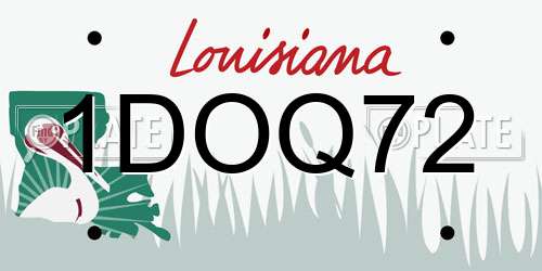 1DOQ72 Louisiana License Plate