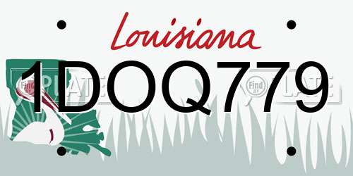 1DOQ779 Louisiana License Plate