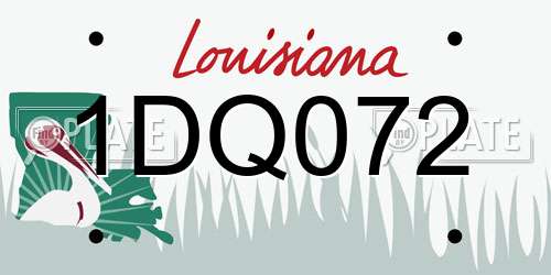 1DQ072 Louisiana License Plate