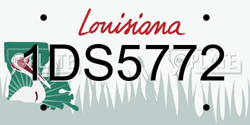 1DS5772 Louisiana License Plate