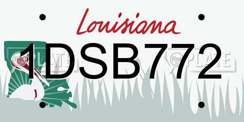 1DSB772 Louisiana License Plate