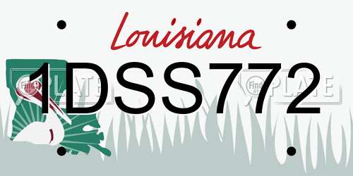 1DSS772 Louisiana License Plate