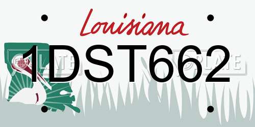 1DST662 Louisiana License Plate
