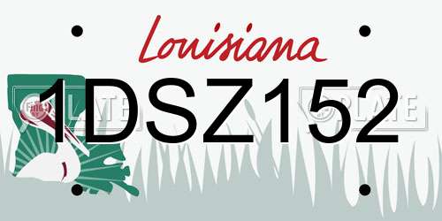 1DSZ152 Louisiana License Plate