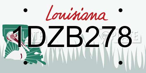 1DZB278 Louisiana License Plate