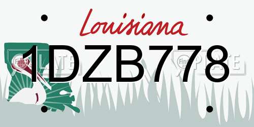 1DZB778 Louisiana License Plate