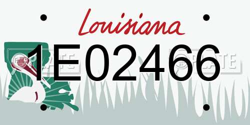 1E02466 Louisiana License Plate