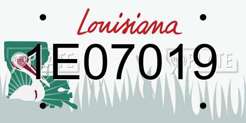 1E07019 Louisiana License Plate