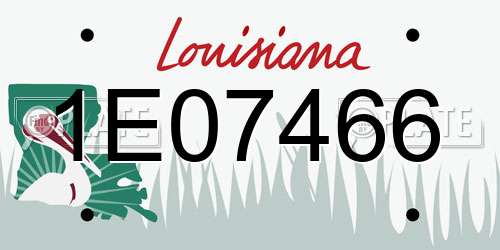 1E07466 Louisiana License Plate