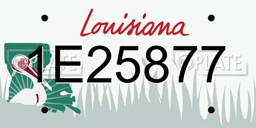 1E25877 Louisiana License Plate